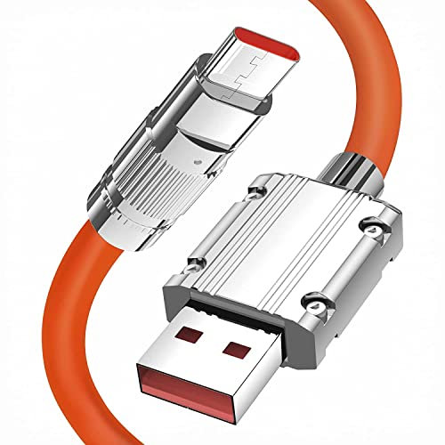 Cavo USB RIcarica Rapida 120W in Lega di Zinco e Silicone Extra Durevole 1M Cavo USB C Trasferimento Dati per Android Samsung Xiaomi