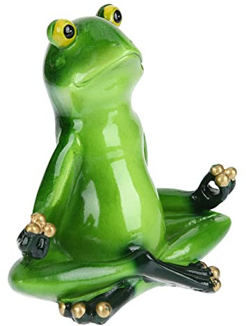 Garneck Yoga-Frosch Yoga-skelettfiguren Froschfiguren Lustige Frösche Statuen - -Statue -Statue Figur Grüner Skelett Kunstwerk Tier Büro Harz