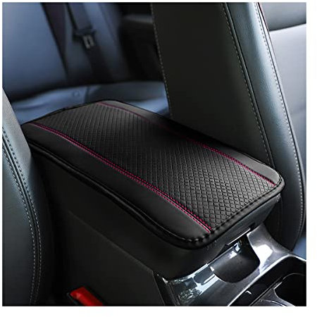 CGEAMDY Leder Armlehnenkissen für Autos, Bezug für Mittelkonsole für Armlehne, Bequemes Zubehör für Autositze für die meisten Autos, Motorräder und SUVs (Schwarzrosa)