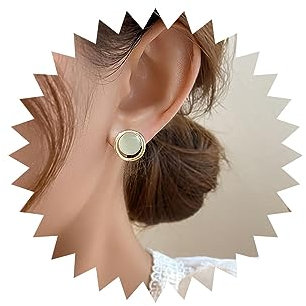 Yheakne Boho Runde Mondstein Ohrringe Gold Mondstein Opal Ohrringe Vintage Grün Opal Ohrstecker Runde Mondstein Ohrringe Schmuck Für Frauen Und Mädchen