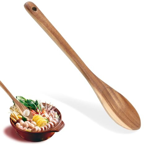 Lotnut Cuillère en Bois, Louche Cuisine à Soupe en Bois, Qualité Naturelle et Durable, Idéale pour la Soupe, le Porridge, le Riz, le Sel ou le Sucre, 30,5cm