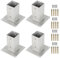 Eulenke Manicotto a vite per pali | adatto per pali quadrati in legno 80 x 80 mm | ancora di alta qualità | zincato a caldo | argento, 4 pezzi/set