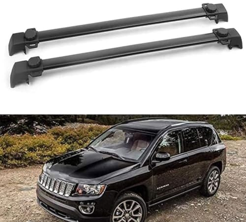 YIANKWY (2Stk) Dachgepäckträger Dachträger für Je-ep Compass 2011 2012 2013 2014 2015 2016 Aluminium Dachträger Querstangen Gepäckträger