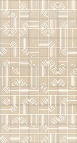 papier peint panoramique graphique 3D beige 150 x 279 cm - ESTAhome