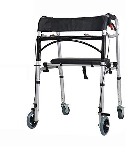 Rollator Rollator Rollator Senioren Reha Roller vier Räder können den Rollator schieben und Handbremse, höhenverstellbar, rutschfester Gehstock mit Host