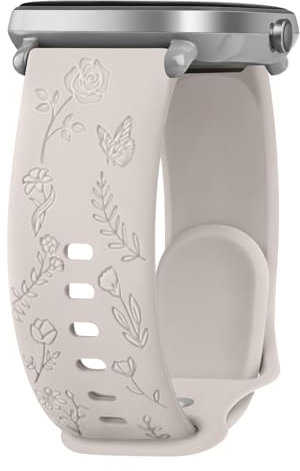 Mugust Rose Butterfly Strap for Amazfit GTS, 20mm Silicone Watch Band, Starlight