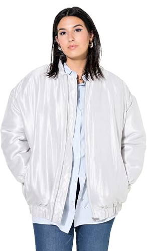Studio Untold Damen große Größen Übergrößen Plus Size Blouson, Oversized, glänzende Qualität Silber 54+ 834788131-54+