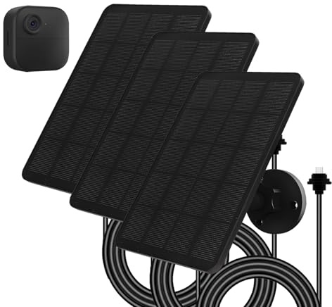 Lot de 3 panneaux solaires pour caméra Blink Outdoor 4 (4e génération), chargeur solaire pour appareil photo avec câble d'alimentation extérieur de 4 m, support réglable à 360°