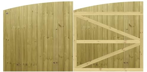 Premier Garden Supplies Made to Measure Tongue & Groove Fully Framed Arch Top Driveway Gates for Measurements Height 4ft - 5ft (120-150cm) x Width: 274cm - 305cm