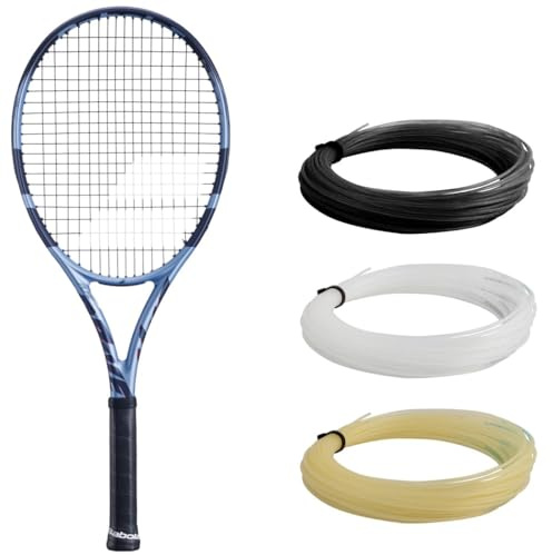 Babolat Pure Drive Tennisschläger der 11. Generation (11,4 cm Griff), besaitet mit weißem Syn Gut bei mittlerer Spannung