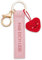 NICI Schlüsselanhänger Hab dich lieb! Kunstlederband rosa 10cm mit Herz