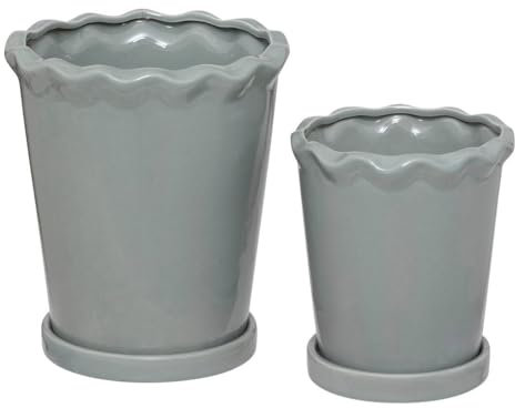 Atmosphera - Lot de 2 cache-pots Wild H21 16cm - Vert