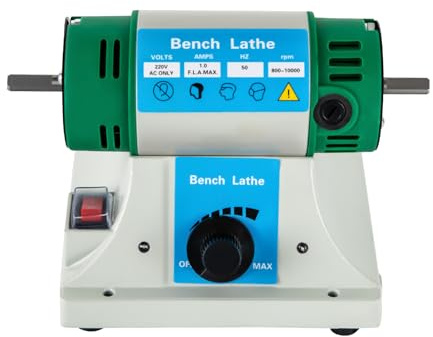 Loobiiny Einstellbare Tischpolierer,Schleifmaschine Mit 2 StoffräDern Und 2 FaserschleifräDern,Poliermaschine FüR Schmuck