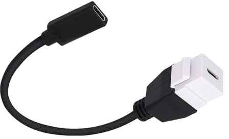 Azxcvbnm Adaptador Keystone USB C tipo C de 10 Gbps, cable de inserción hembra a hembra para instalación rápida de placa de pared, 20 cm