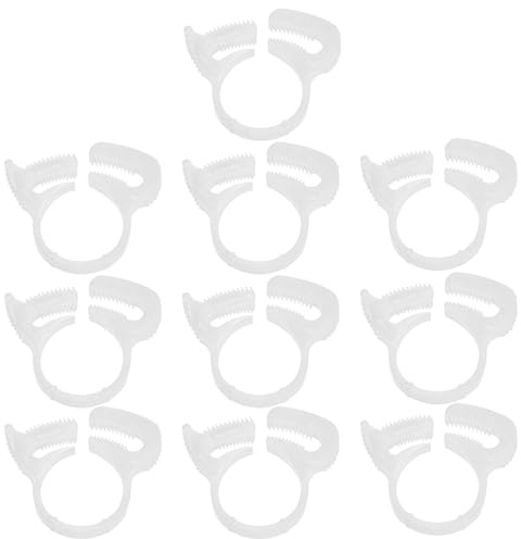 M METERXITY 10-Pack Double Gripping Nylon Hose Clamps, 3/4 16.9-19mm Double Snap Grip Adjustable Ratcheting Clamps for Connecting/Fastening/Sealing Hose/Pipes/Tubing Clamp [White]