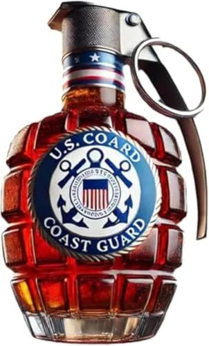 Military Hand Grenade Whiskey Bottle,2025 Engraved Hand-Grenade Shape Glass,Military Themed Glass Wine Bottle,Leak-Proof & Durable Whiskey Decanter Military Collection Veteran Gifts (Type E)