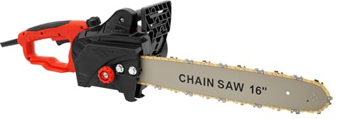 KANBCNG 2000W Elektro Kettensäge Motorsäge Sägekette 650m/min Automatisches Ölspritzen Sichtbares Ölfenster 9 Zähne Antriebswelle Hand Kettensägen eignet Schneiden aller Arten Holz