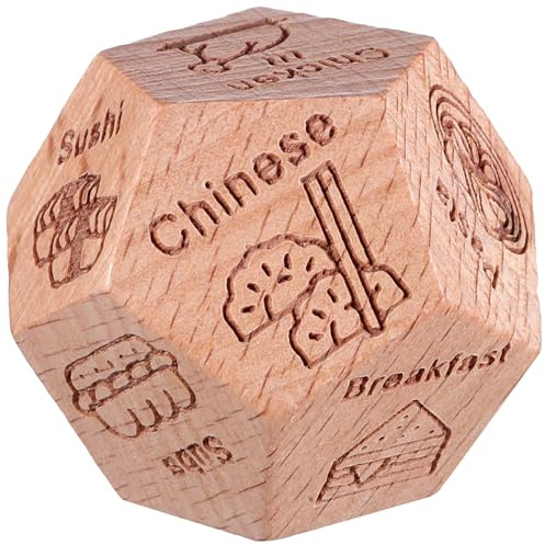 OFFSCH Multi-sided Wooden Food Decision Boxwood Material Smooth Finish Food Choice Maker for Anniversaries Valentines Stocking Stuffers
