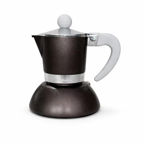 Today Home Caffettiera Moka per Induzione, 2 Tazze, Alluminio, con Manico Ergonomico, Colore Marrone Metallizzato, Design Elegante, Diametro 10cm