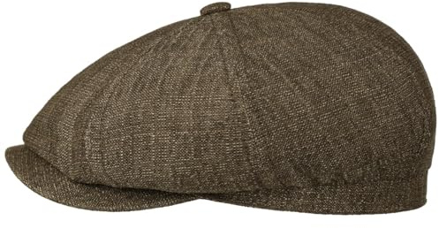 Stetson Hatteras Iverton Schirmmütze Flatcap Stoffcap Made in Germany Herren Frühling Sommer braun-meliert 61 cm