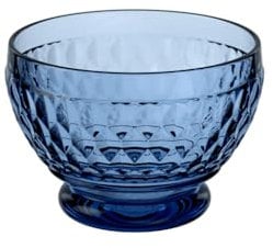 Villeroy und Boch Boston Coloured Dessertschale, 430 ml, Kristallglas, Klar/Blau
