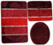 Orion Badgarnitur 3 TLG. Set 50x80 cm Mehrfarbig gestreift, WC Vorleger ohne Ausschnitt für Hänge-WC (Beere rosa Flieder)