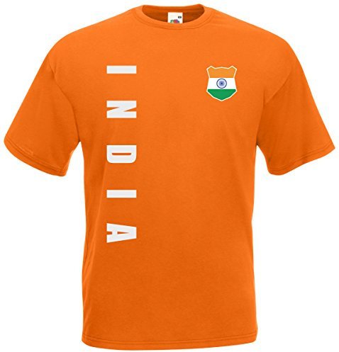Indien India WM-2022 T-Shirt Trikot Wunschname Nummer Orange XL