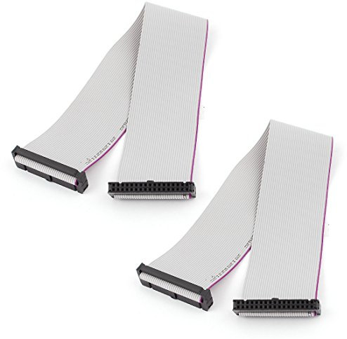 sourcing map 2pcs FC34P 34-Pin IDC Socket Extension Flat Ribbon Cable 30cm Length