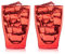 2x 300ml rote doppelwandige Latte Macchiato Thermo-Gläser mit Schwebe-Effekt, auch für Smoothies, Cocktails,Tee,Eistee,Wasser,Säfte,... - bedida by Feelino
