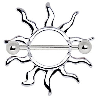 eeddoo Brustwarzen-Piercing Sonne verziert Silber Edelstahl