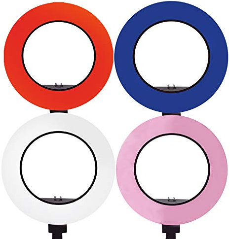 LimoStudio 18 Ring Light 4-Color Soft Cover Diffuser Cloth Kit (Blue, Red, Pink, White) for Less Contrast and Soft Lights, Warm to Cool Colors, AGG2399