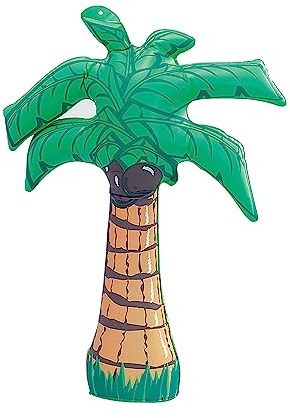 Rubies Green Inflatable Palm Tree (45 cm) 1 Pc. - Eye-Catching Design, Perfect for Summer Parties, Home Decor, & Photo Backdrops Halloween