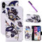 COTDINFOR iPhone X Hülle für Lederhülle Ledertasche Hülle süß Schutzhülle PU Leder Flip Case Protective Cover Tasche Schale mit Magnet Standfunktion Etui für iPhone X Drak Butterfly BF.