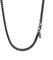 Collana da Uomo catena scatola piatta 45 cm nero acciaio inossidabile placcato metallo nero larghezza 4 mm sottile regalo Natale