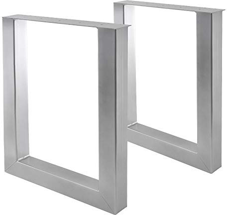 Bentatec 2 Stück - Tischgestell-Stahl U - 8080 Tischbeine Tischgestell Tischkufen Esstisch Silber beschichtet