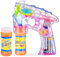 Relaxdays 10024937 Seifenblasenpistole LED, batteriebetrieben, mit 2X Seifenblasen Flüssigkeit, Kinder & Erwachsene, transparent, 1 Stück