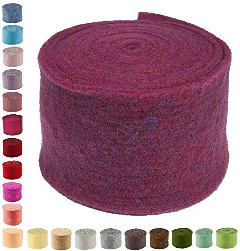 Hochwertiger & Widerstandsfähiger Filz – Breite 15cm / Länge 5m - Topfband/Bastelfilz/Wollfilz – Große Farbauswahl – Dehnbar & Druckelastisch – Tischdekoration Ostern/Weihnachten (Erika)