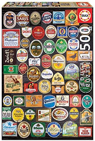 Educa 18463, Welt der Biere, 1500 Teile Puzzle für Erwachsene und Kinder ab 12 Jahren, Dosen, Getränke