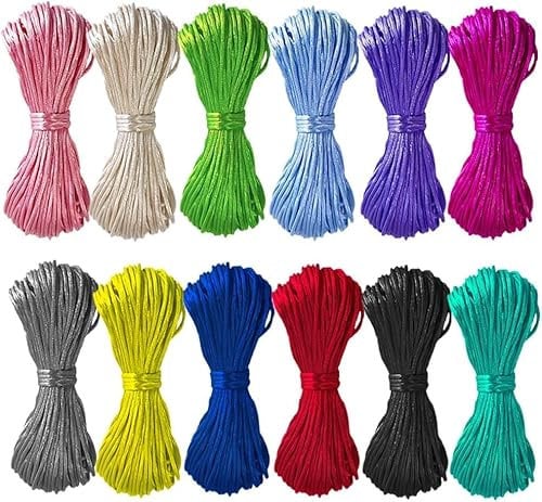 Ewparts 240 Meter Nylonschnur 2mm Satinkordel Satinschnur Nylonschnur für Armbänder Satin Rattail Schnur Satin Nylonschnur Nylonfaden Seidenschnur Satinkordel für Kumihimo, chinesische Knotenkunst