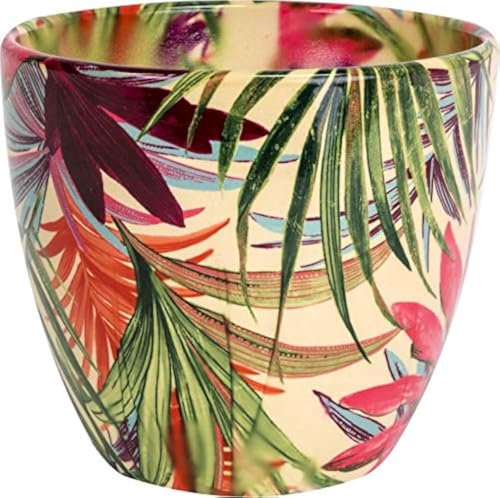 Ivyline Maceta, Cerámica, Crema/Rosa/Verde, 14.5 cm