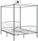vidaXL Himmelbett Bettgestell Bett Doppelbett Metallbett Bettrahmen Lattenrost Schlafzimmerbett Schlafzimmermöbel Ehebett Grau Metall 160x200cm