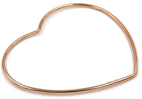 Bracciale Rigido Cuore in Argento 925 Placcato Oro Rosa Argento