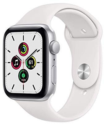 Apple Watch SE 2020 (GPS, 44MM) Aluminiumgehäuse Silber mit Blanc Sportarmband (Generalüberholt)