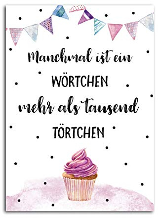 Geburtstagskarte Törtchen Postkarte Geburtstag Grußkarte Postkarte Sprüche