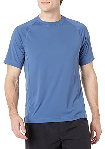 Amazon Essentials Maglietta da Nuoto UPF 50 Aderente A Maniche Corte e Ad Asciugatura Rapida Uomo, Blu, XL