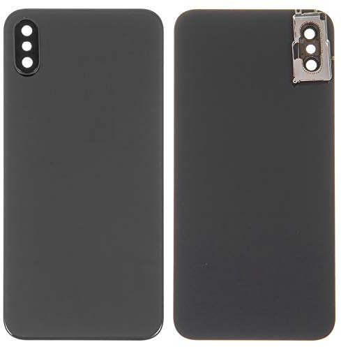Custodia posteriore cover cover batteria parti di ricambio compatibile con iPhone X, (nero, con obiettivo della fotocamera)