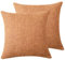 LinTimes 2er Pack Leinenoptik Home Dekorative Kissenbezug Kissenhülle Leinen Kissenbezug Sofakissen für Sofa Schlafzimmer mit Reißverschlüsse 45x45 cm ，Orange