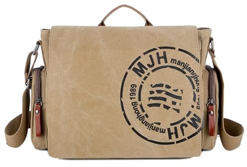 FSD.WG Bolso bandolera de lona para hombre, bolsa de hombro de viaje para laptop de 13.5 pulgadas