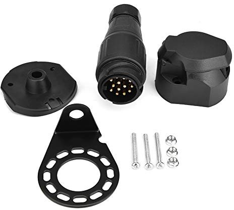 Conector de remolque de 13 pines y adaptador de enchufe de 13 pines para remolque de caravana (12 V) para remolque enchufe de remolque de 13 pines, adaptador de remolque, conector de remolque