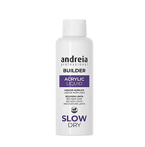 Andreia Professional Nail Builder Acrylic Monomer Liquid - Slow Dry 100 ml - For Beginners - Slow Dry - Salon Quality Strong Adhesion Extensions